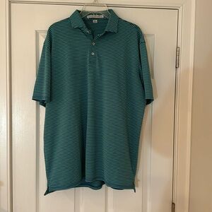 Holderness & Bourne Green and Blue Striped Polo